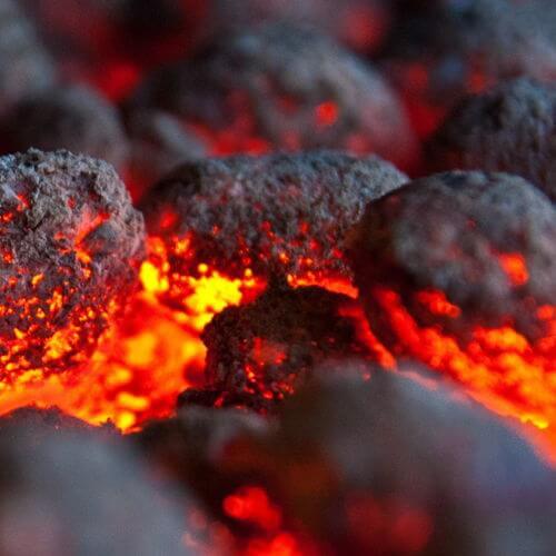Cropped picture of burning coals