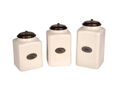 Ivory Ceramic Canisters Set of 3