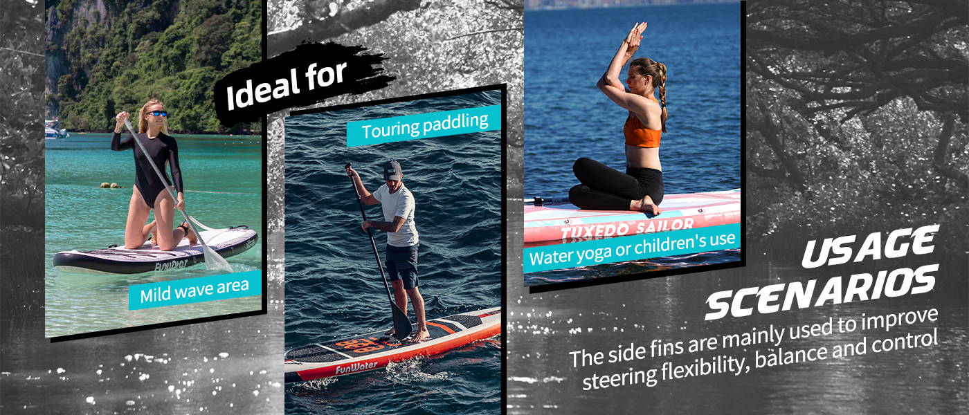 stand up paddle board fin ideal for mild wave, touring paddling ,yoga and fishing