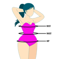 female body shape with highlighted area to measure 