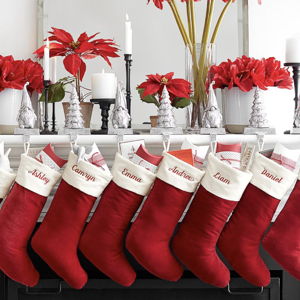 Stockings: Red With Ivory Cuff (with names)