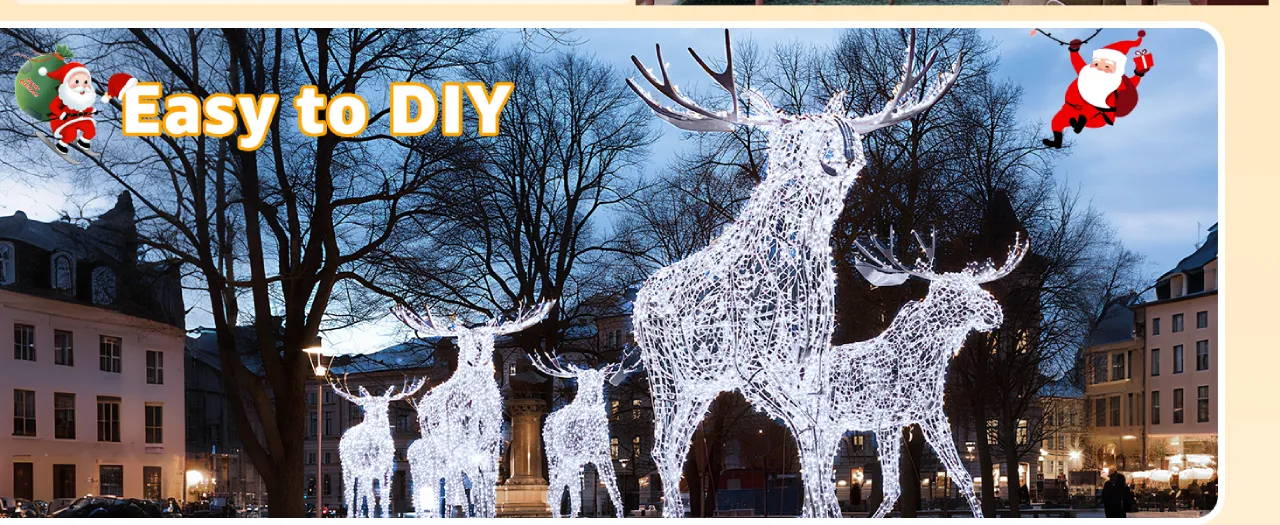 Features of Ollny's 800 leds clear cable cool white string lights - desktop size