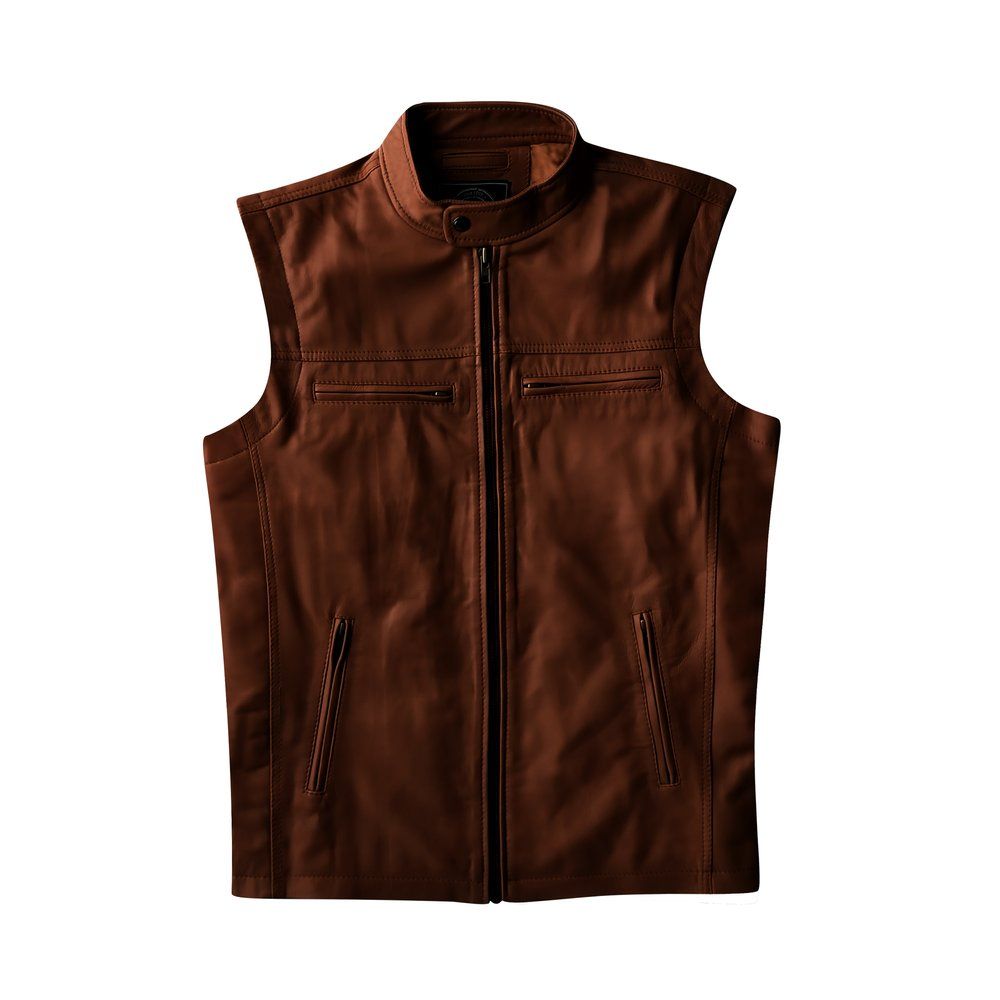 LOGAN VEST - Brown LEATHER