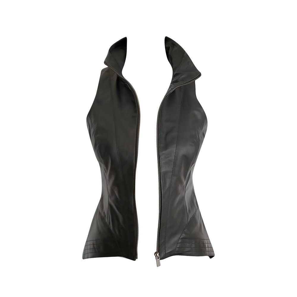 LISBON VEST - Black LEATHER - Image 3