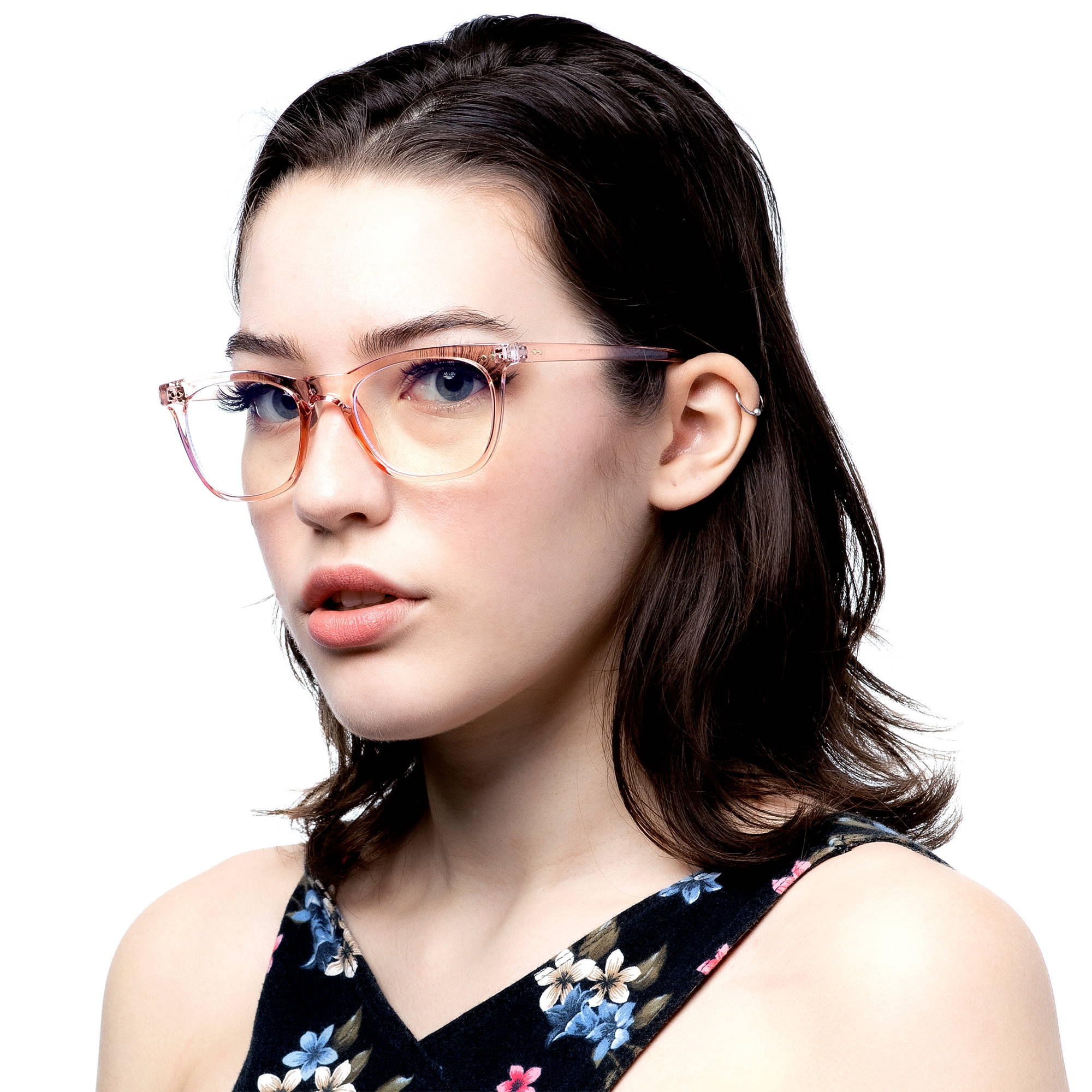 R-771P Pink Clear Frame Blue Light Reading Glasses for Women