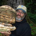Famous Mycologist Paul Stamets holding a mushroom