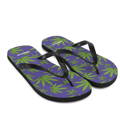 Purple and Green Cannabis Leaves Flip-Flops