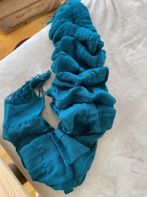 Turquoise Ruched Scarf - $20.00 | Peruvian Connection: Second Edition