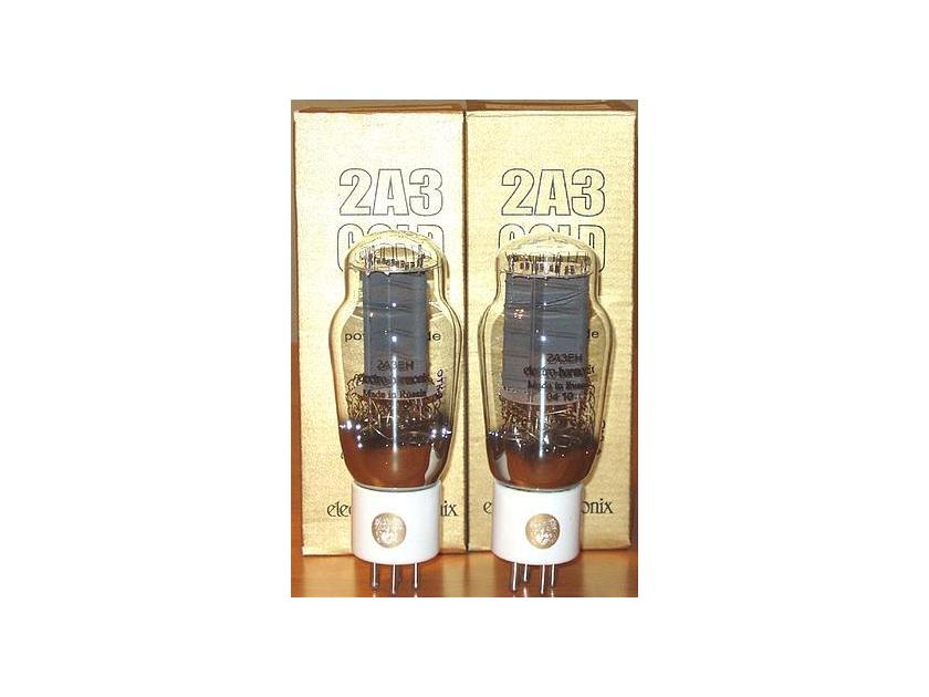 Electro harmonix 2A3 Gold Grid tubes brand new factory matched pair