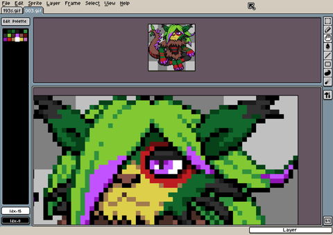 Editing Sonic Advance Sprite - Free online pixel art drawing tool