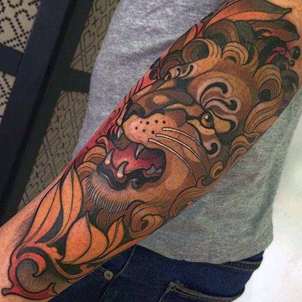 Tatouage Lion Avant Bras 