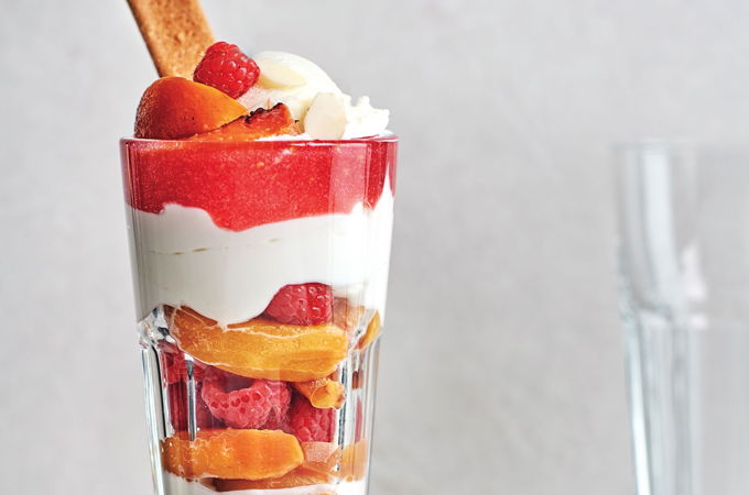 Peach Melba with Honey
