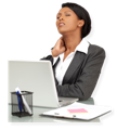 neck pain from using laptop with poor ergonomics