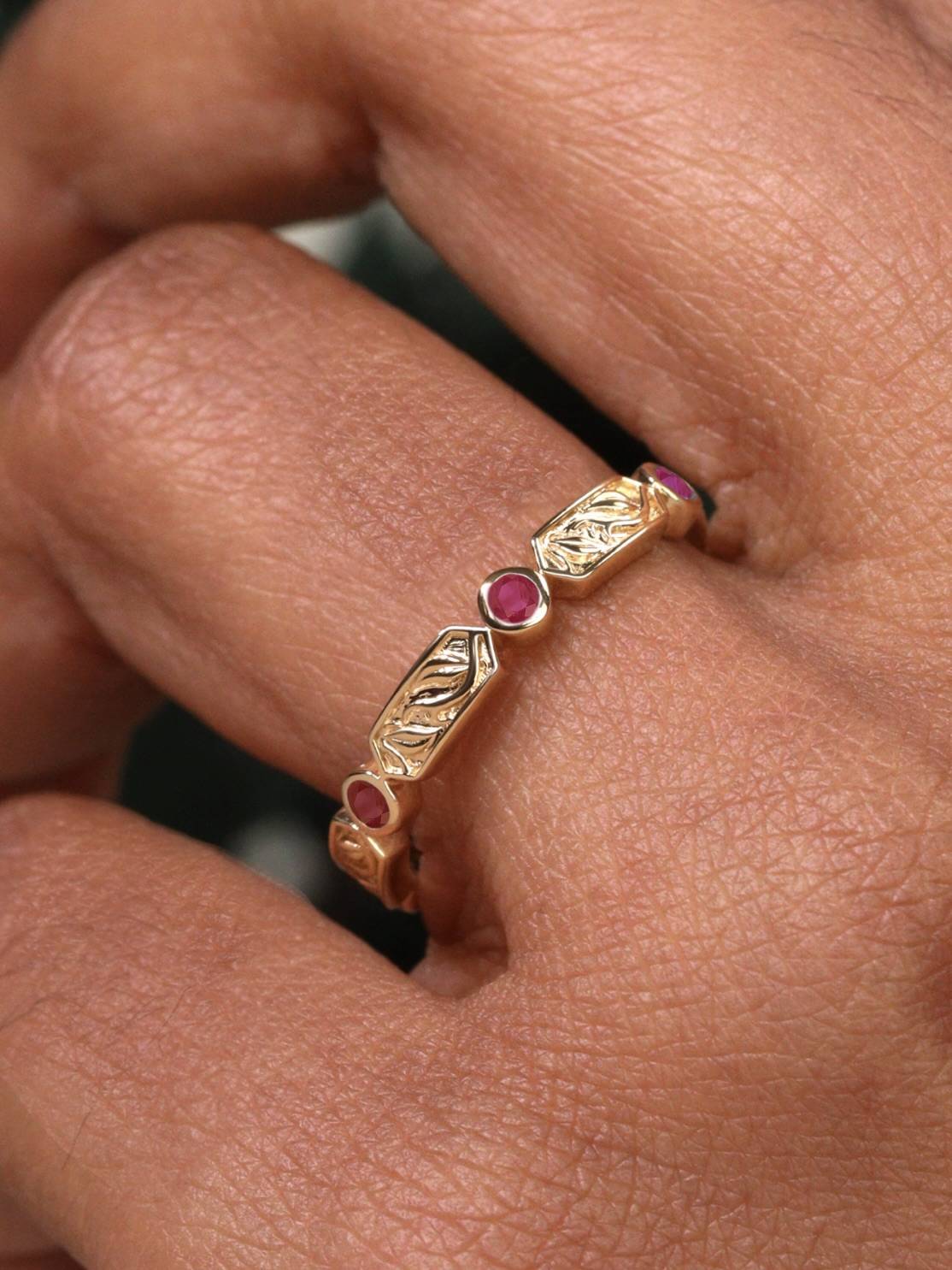 Gold ruby wedding ring