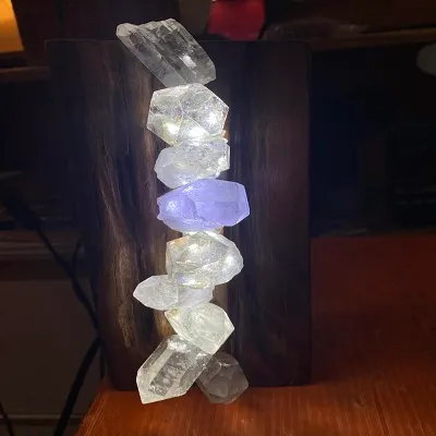 Clear Quartz Points Crystal Lamp - Handcrafted With Love