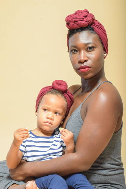 mom and baby matching turban