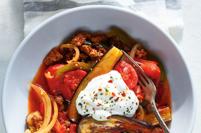 Ragoût d'aubergine à la viande