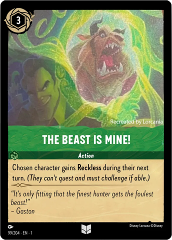 The Beast is Mine card from Disney's Lorcana: The First Chapter.