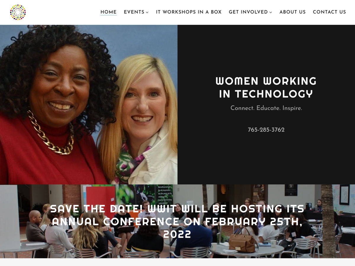 Screenshot of Women Working in Technology, from the godaddy websites collection.