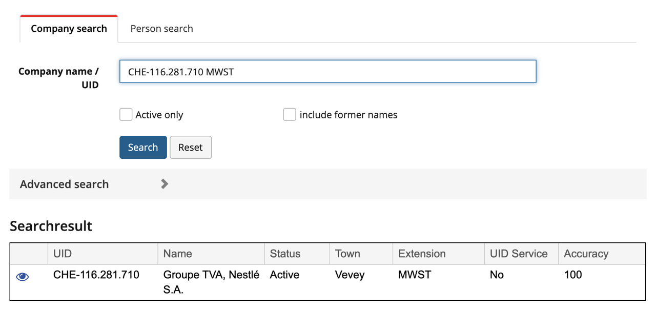 Switzerland VAT Number (UID) Validation Vatstack