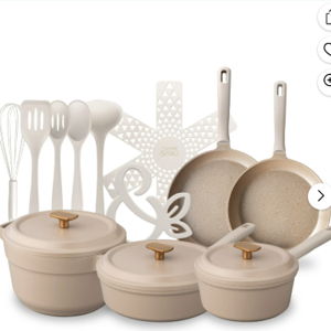 Thyme and Table 18 Piece Nonstick Aluminum Cookware Set, Bake Light