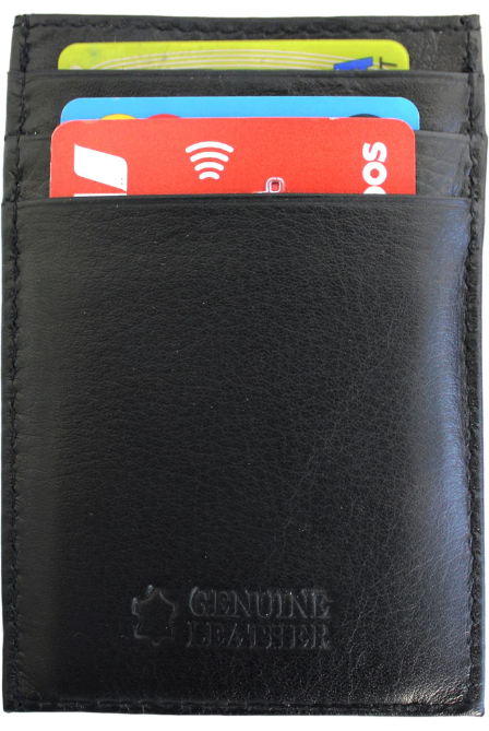 Quality Full Grain Cow Hide Leather Wallet / Card Holder. Black. Style No: 11015 - Image 2