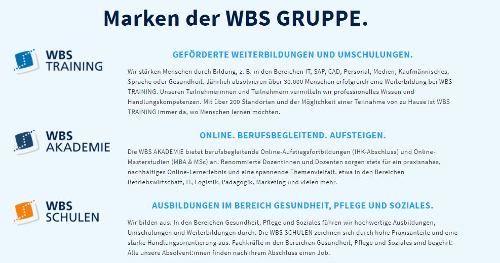 WBS Gruppe product / service
