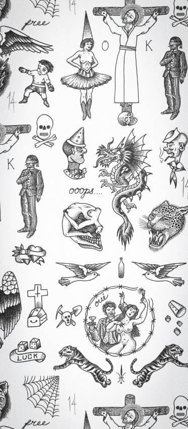Black & White Cool Designer Tattoo Wallpaper - Feathr Wallpapers