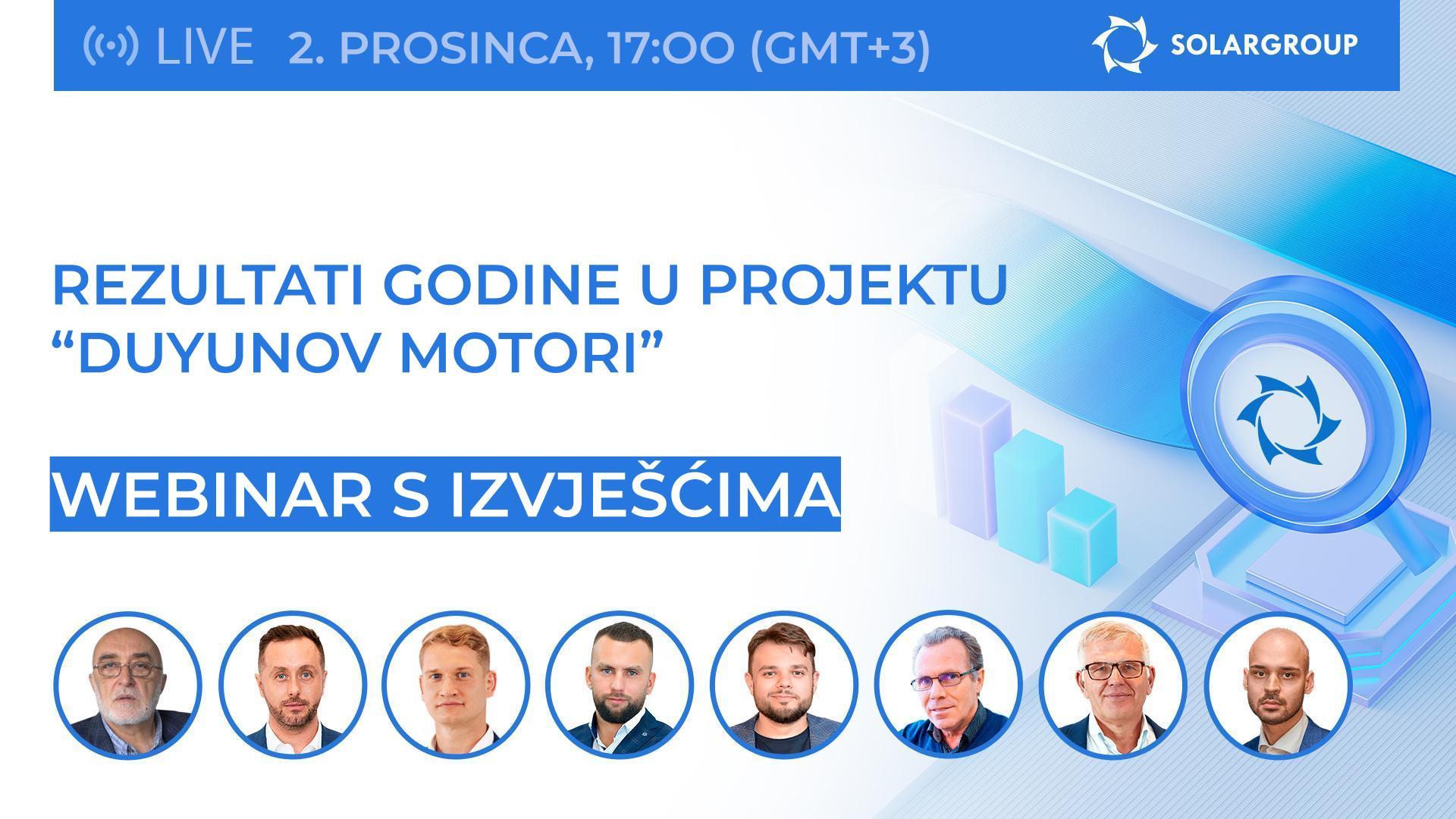 Rezultati godine u projektu "Duyunov Motori": webinar uz sudjelovanje prvih osoba