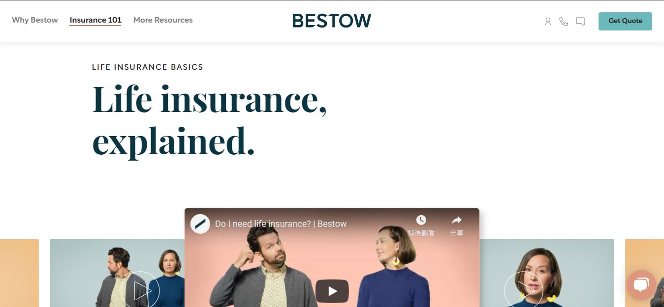 Bestow Life Insurance product / service
