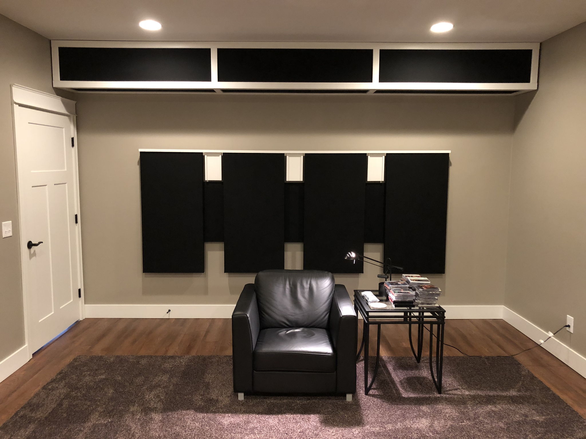 Rear wall, custom bass trap, wall treatments