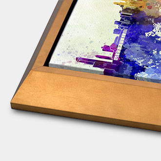 Gold angled canvas floater frame