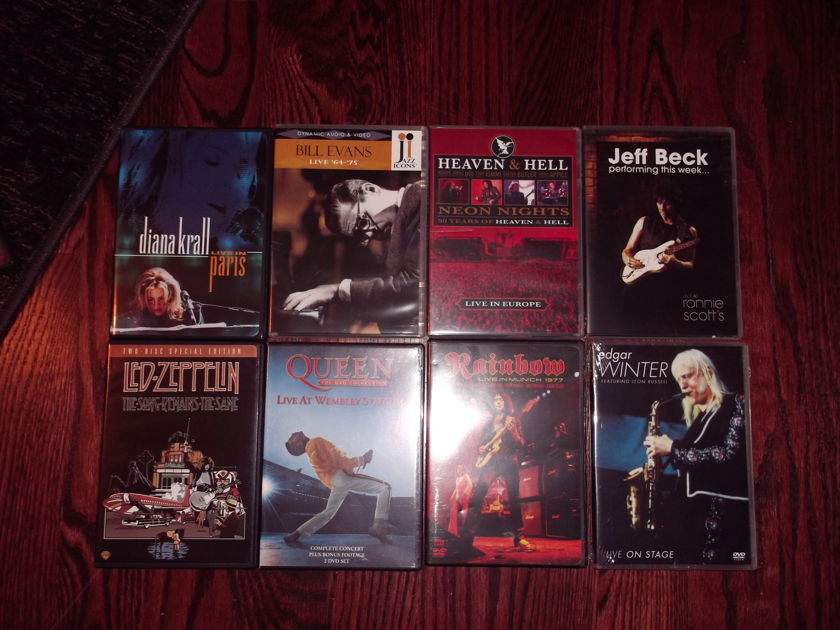 Lot of (14) Concert DVDs - (Rock & Jazz - None of them ever played)