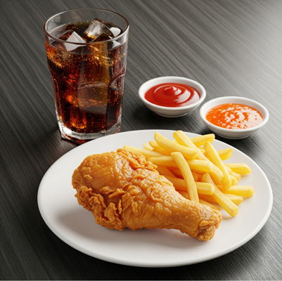 Combo gà rán Delica với khoai tây chiên và ly nước ngọt
