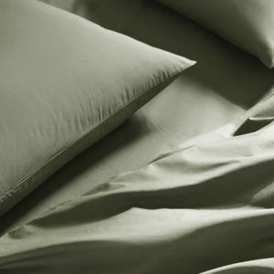 Classic Percale Duvet Set In Fresh Moss