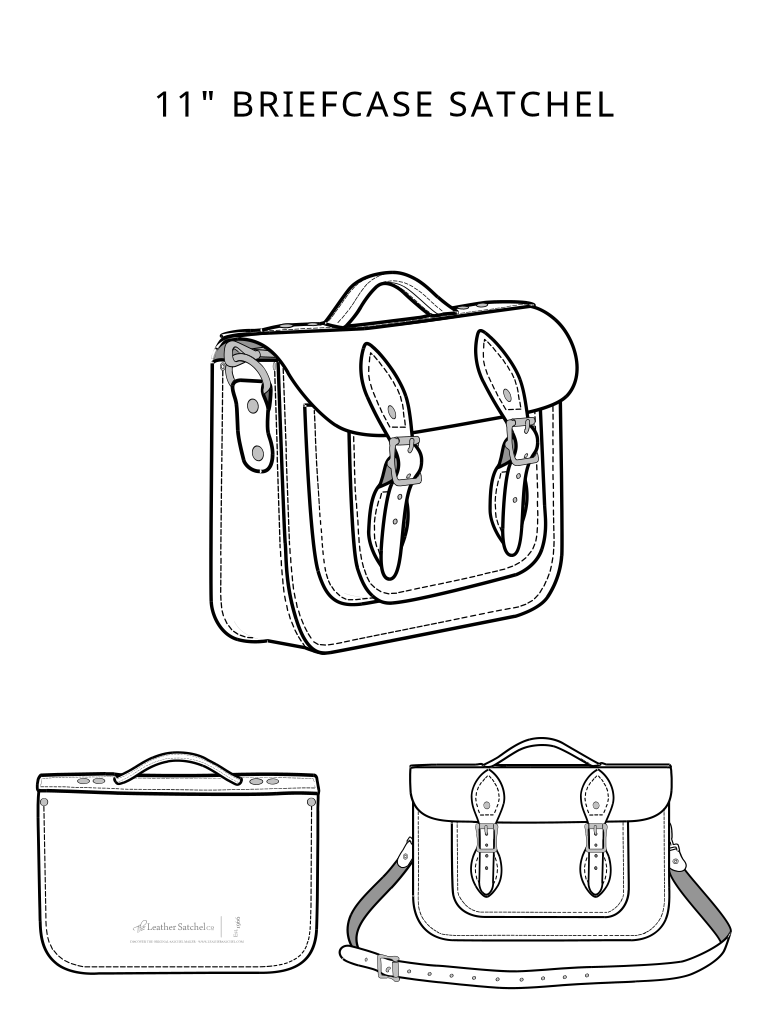 Sketch of a 11-inch Briefcase Satchel