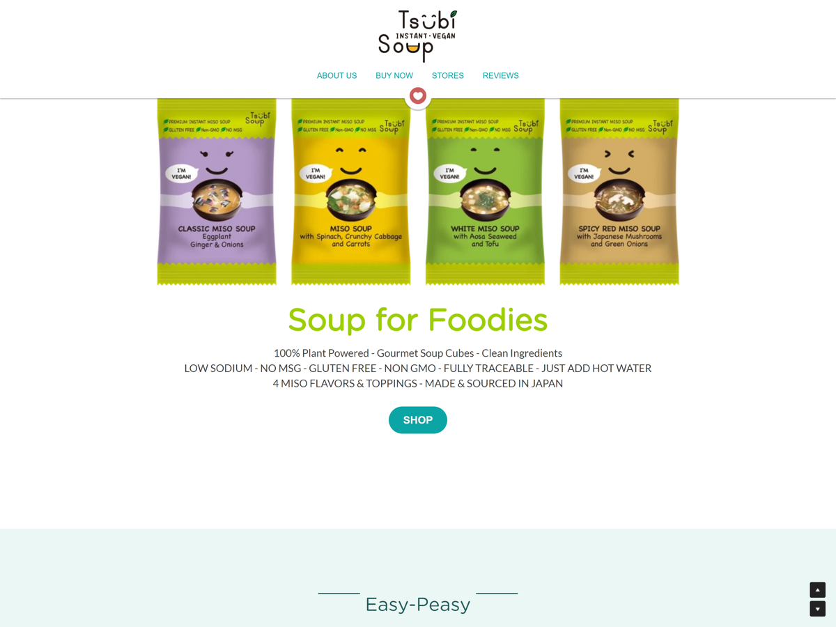 Screenshot of Tsubi Soup, from the food websites collection.