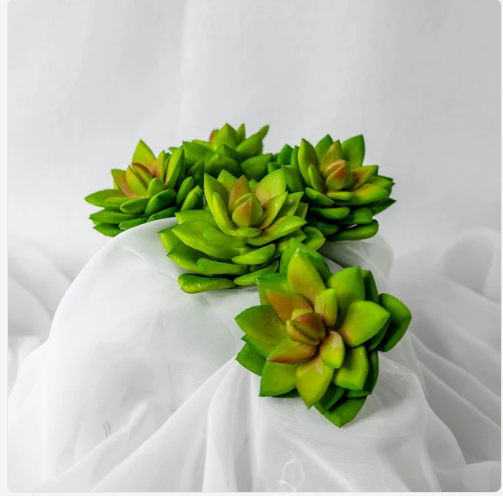 Rosette Lotus Succulent (6 Pack) - Realistic Artificial Flowers and Greenery - Image 4