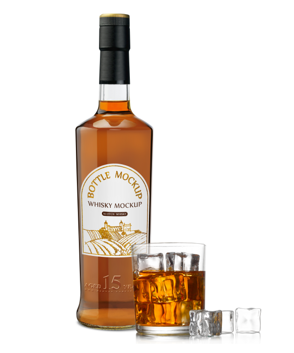 Бутылки с виски — psd послойные с большим разрешением