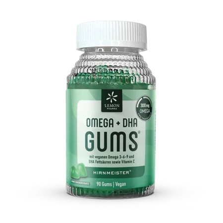 Omega Gums von Lemon Pharma, mit veganen Omeg 3-6-9 Fettsäuren sowie Vitamin C, Vegan