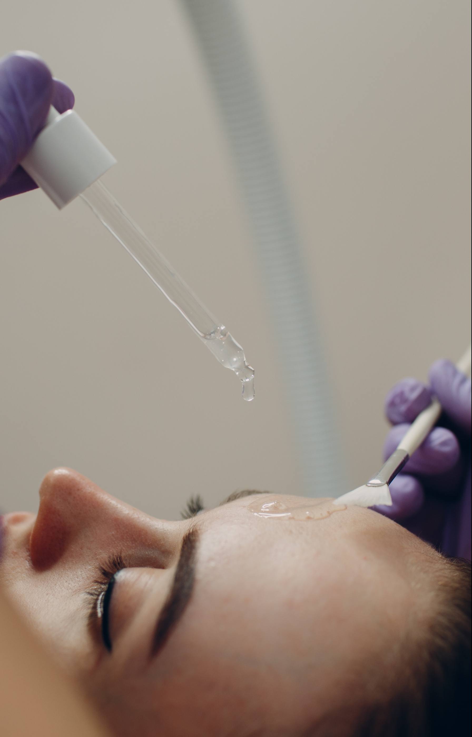 Model having a consultation for Morpheus8 skincare treatment.