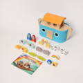 Colorful Montessori Wooden Tetris piece put together in a cube shape. 