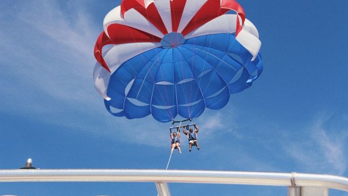 Parasailing on a Maldives tour