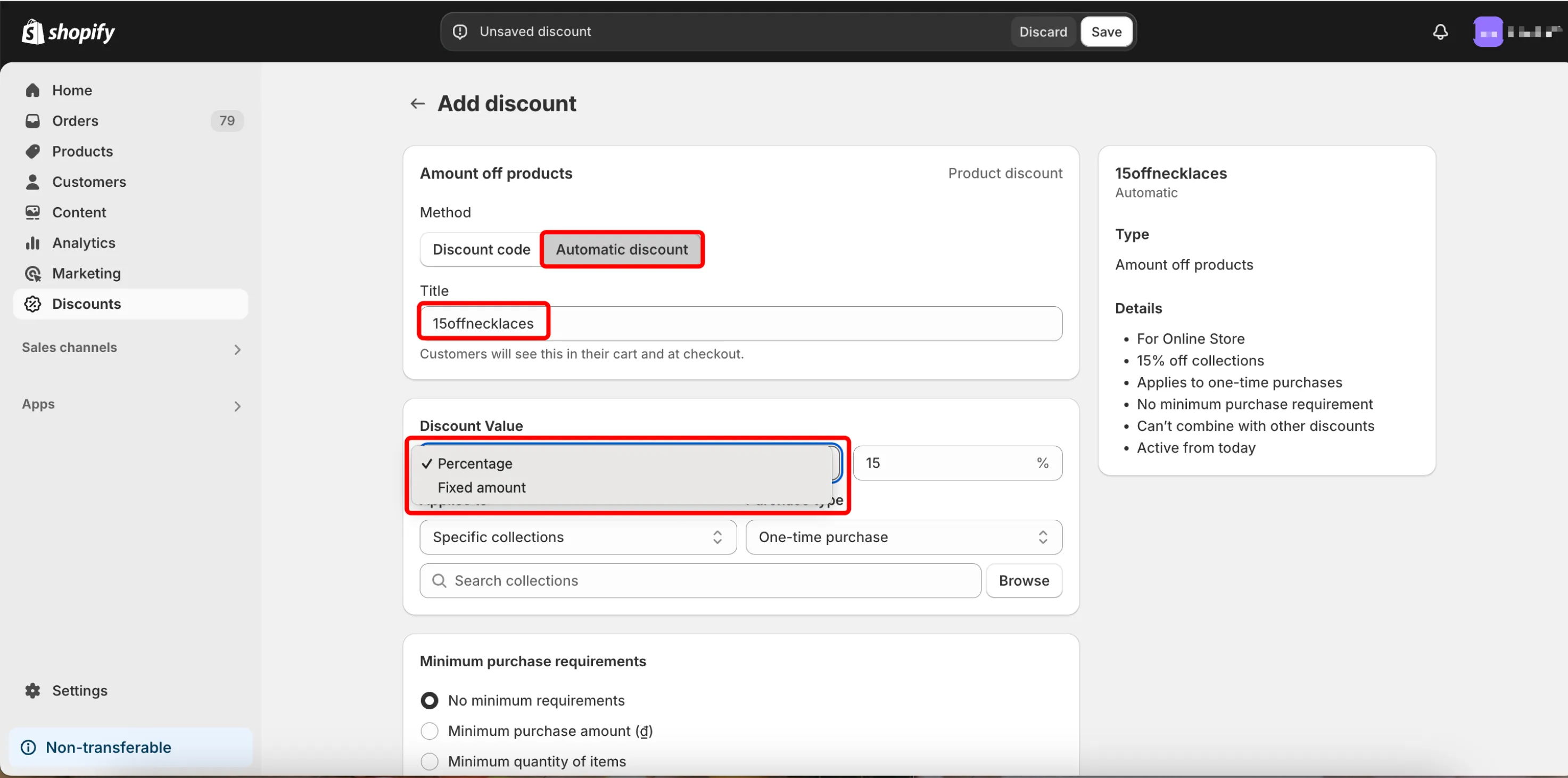 Create Shopify automatic discounts