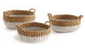 Natural and white seagrass baskets