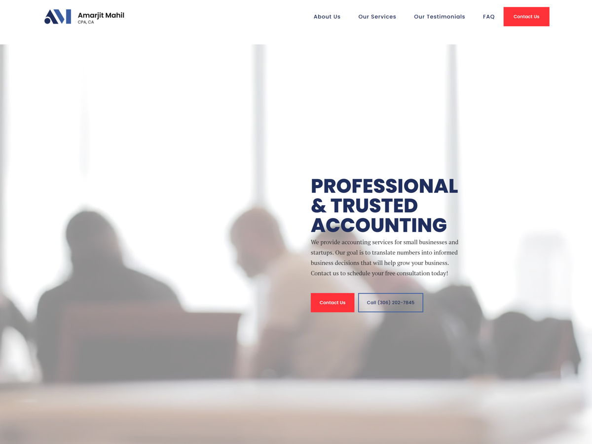 Screenshot of Mahil CPA , from the accountant websites collection.