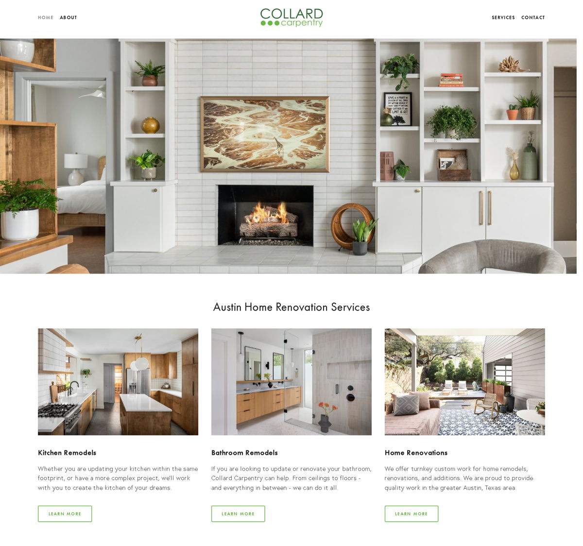 Screenshot of Collard Carpentry, from the carpentry websites collection.