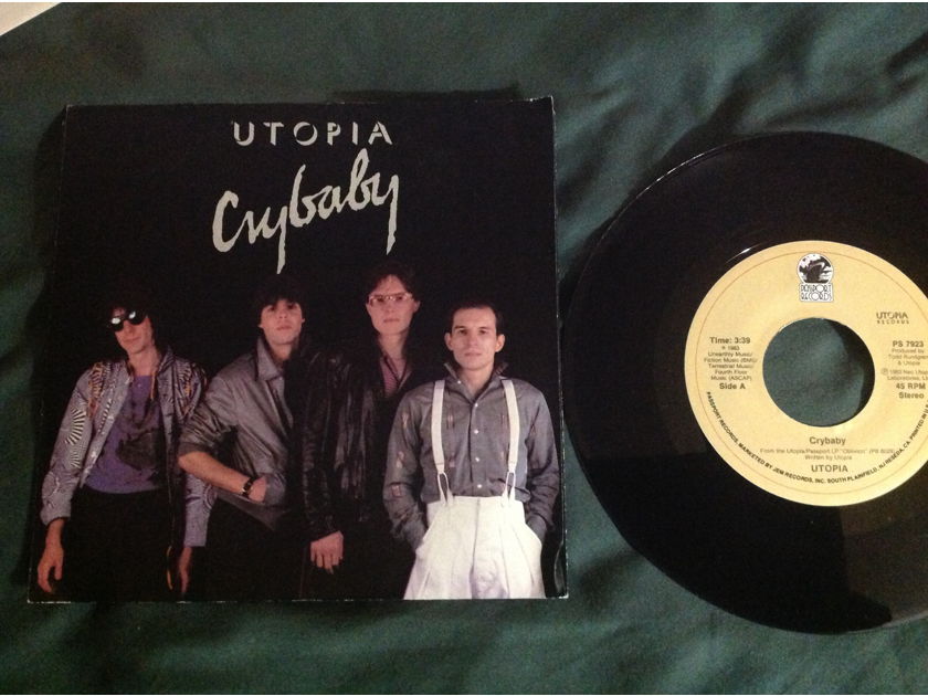 Utopia - Crybaby/Winston's Smith Take On The Law Passport  Records 45 Single With Picture Sleeve Vinyl NM