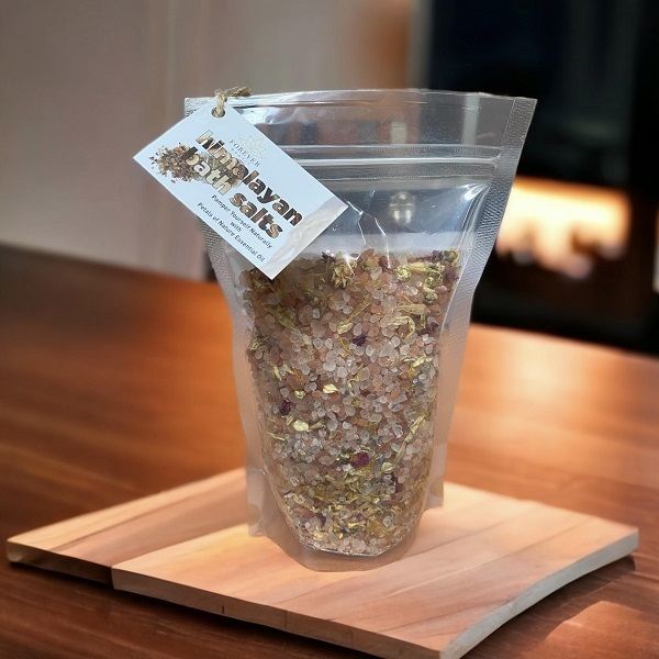 Himalayan Bath Salts Petals of Nature Infused with Lavender & Rose Geranium Essential Oils - 500g Packet