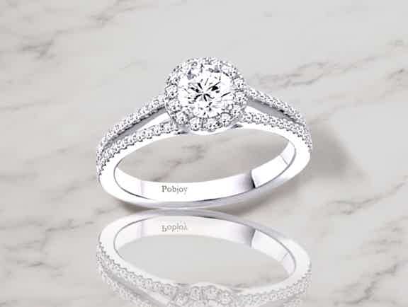 Shop halo diamond engagement rings - Pobjoy Diamonds
